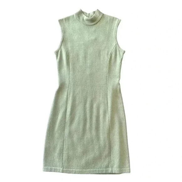 St John Collection by Marie Gray Sage Green Strapless Knit Dress Size 4 - Picture 1 of 7